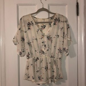 White Floral Blouse